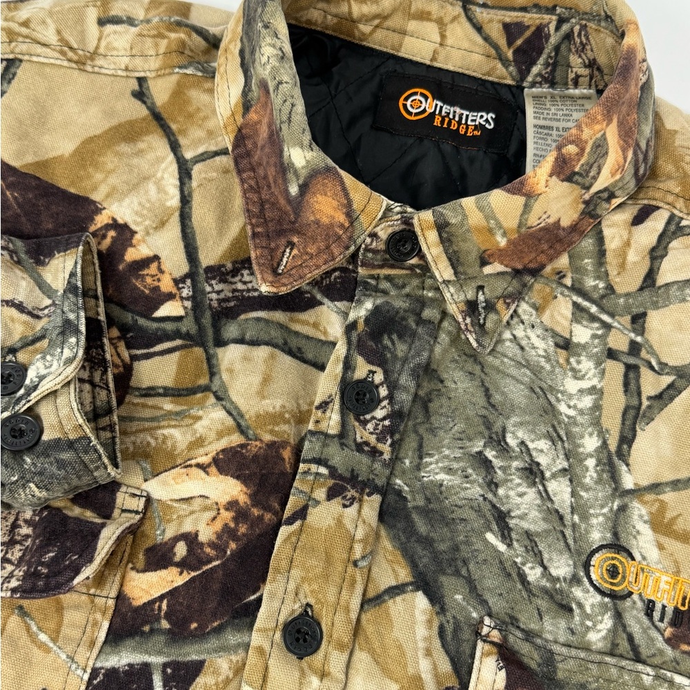 Outfitters Ridge Jacket Men’s Size XL Camo Lined Hunt Insulated Coat Button A8